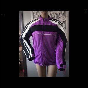 Women's Purple and Black Bomber Jacket